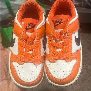 Nike Kids Bright Orange and White Sneakers